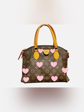 Luxury Brown Monogram Satchel Handbag